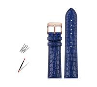 Rodsah Cinturino in coccodrillo, 12 mm - 22 mm, nero/marrone/blu, da uomo,21mm