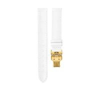 Rodsah Cinturino in pelle con cuciture fatte a mano da 14 mm / 16 mm, con chiusura deployante, da uomo e da donna Accessori per orologi,14mm