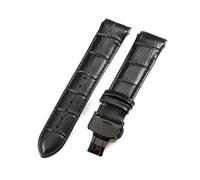 Rodsah Cinturino in vera pelle da uomo, morbido e confortevole, cinturino curvo, chiusura a farfalla, 22, 23, 24 mm,24mm