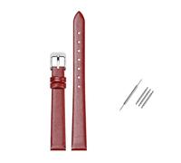 Rodsah Cinturino in vera pelle morbida, cinturino universale da 8 mm a 24 mm, per uomo e donna, impermeabile,Rosso,15mm