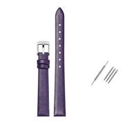 Rodsah Cinturino in vera pelle morbida, cinturino universale da 8 mm a 24 mm, per uomo e donna, impermeabile,Viola scuro,18mm