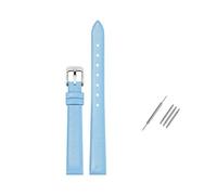 Rodsah Cinturino in vera pelle morbida, cinturino universale da 8 mm a 24 mm, per uomo e donna, impermeabile,Azzurro cielo,10mm