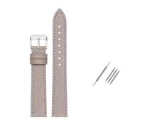 Rodsah Cinturino per orologio in vera pelle da 10 a 22 mm, cinturino in pelle con cuciture fatte a mano, cinturino a sgancio rapido,Grigio chiaro,18mm