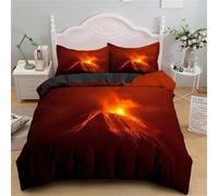 Rodths Parure Copripiumino Matrimoniale 250x200 Vulcano Set Biancheria Da Letto 3 Pezzi, Copri Piumino Con Cerniera e 2 Federe 50x80, Copripiumone Microfibra Morbido
