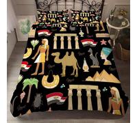 Rodths Parure Copripiumino Una Piazza E Mezza 200x200 Egitto Set Biancheria Da Letto 3 Pezzi, Copri Piumino Con Cerniera e 2 Federe 50x80, Copripiumone Microfibra Morbido