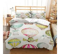 Rodths Parure Copripiumino Una Piazza E Mezza 200x200 Mongolfiera Set Biancheria Da Letto 3 Pezzi, Copri Piumino Con Cerniera e 2 Federe 50x80, Copripiumone Microfibra Morbido