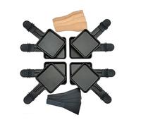 RoDzj Set di 8 padelle per raclette di ricambio con rivestimento antiaderente e 8 raschietti per raclette, universali, adatti per la maggior parte delle griglie per raclette