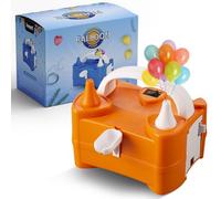 Roe Tenpo - Pompa elettrica per palloncini, portatile, a doppio ugello, 220 V-240 V, 600 W, per attività ricreative all'aperto (arancione)