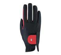 Roeckl Sports Guanti da equitazione MALTA, Unisex, Nero/Rosso 7