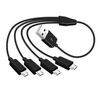 ROÉKO Cavo di ricarica micro USB, hub splitter di ricarica 4 in 1, cavo dati mini USB con cavo da 1,64 m, USB 2.0 tipo A maschio a quattro micro USB maschio, adattatore di ricarica per Huawei, Xiaomi,