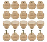 Roellgs 20 pomelli in legno, pomello per cassetti rotondo vintage da 28 mm, manico in legno, maniglia per porta dell'armadio della cucina, maniglia per porta dei mobili dell'armadio