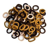 Roellgs 200 elastici per capelli da bambina, 8 colori, color caramella, elastici per capelli da donna, morbidi elastici senza cuciture, per bambine e bambine (marrone misto)