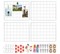 Roellgs 4 griglie da parete, bacheca per appunti e foto, griglia decorativa in metallo