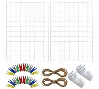 Roellgs 65 cm x 45 cm, 2 decorative walls in white iron, parete photographic grid, multifunctional wall hanging, DIY decoration, office instructions