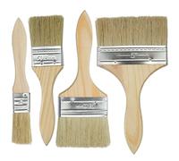 Roellgs Pennelli per pittura, 4 pennelli piatti, pennelli per pittura a olio in nylon per pareti, soffitti, legno, metallo, colla e fai da te per la casa (4 misure)