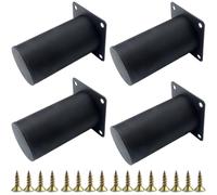 Roellgs Piedini per mobili, piedini rotondi in metallo nero, piedini per mobili con viti di montaggio per letti e piani di lavoro per casa e ufficio (10 cm) (10 cm)