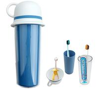 Roellgs Portaspazzolino da viaggio, portaspazzolino portatile multifunzione (blu)
