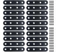 Roellgs Set da 20 staffe piatte dritte in acciaio inox da 76 mm, per riparazioni, staffe di fissaggio e 80 viti autofilettanti