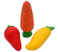 Roellgs Set di 3 gomme da cancellare a forma di frutta, a lunga durata, per bambini, adatte per scuola, ufficio, bambini