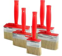 Roellgs Set di 5 pennelli per recinzioni, per pavimenti, blocchi di legno, adatti per tutti i tipi di lavori di pittura
