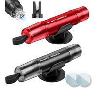 ROELLY 2 Pezzi Taglia Cinture di Sicurezza e Rompivetro per Auto, Martello di Emergenza, Strumento di Salvataggio di Emergenza 2 in 1, Rompi Vetro Auto Emergenza, Accessori per La Fuga (Nero + Rosso)
