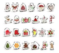 ROELLY 24 Pezzi Formine Biscotti Natale, Taglia Biscotti Natalizie in Acciaio Inossidabile, Albero di Natale, Fiocchi di Neve, Omini di Pan di Zenzero, Stampini Biscotti Natale, Stampini per Biscotti