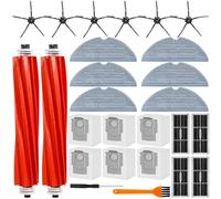 ROELLY Kit 26 Accessori Ricambio per Roborock S7 MaxV Ultra/S7 Pro Ultra:2 Spazzole Principali,6 Sacchetti per la Polvere,6 Panni Pulizia,4 Filtri,6 Spazzole Laterali,1 Strumento Pulizia,1 Cacciavite