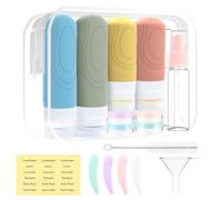 ROELLY Set da Viaggio Prodotti Bagno da 16 Pezzi, Set di Flaconi da Viaggio, Kit Viaggio,Contenitori Viaggio, 60 ml/90 ml, Senza BPA, Utilizzato in Prodotti per La Cura Della Pelle, Gel Doccia