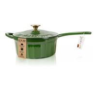 Römertopf Cocotte in Ghisa 22 cm con Coperchio, Induzione, Verde Intenso