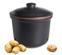 Römertopf Contenitore Patate MAXI PLUS 5,5 L - Contenitore in Ceramica Traspirante - Conservazione Prolungata delle Verdure - Nero