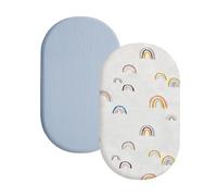 ROEOWENE 2pcs Lenzuolo con Angoli Bambini 82x41cm Lenzuola Cotone per Culla Ovale,Rettangolare Lenzuola con Angoli per Passeggino Lenzuolino per Materassino,Carrozzina,Coprimaterasso Lettino Neonato