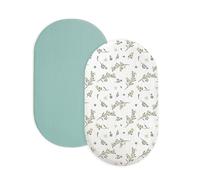 ROEOWENE 2pcs Lenzuolo con Angoli Bambini 82x41cm Lenzuola Cotone per Culla Ovale,Rettangolare Lenzuola con Angoli per Passeggino Lenzuolino per Materassino,Carrozzina,Coprimaterasso Lettino Neonato