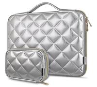 ROEPHY Custodia Impermeabile per Laptop da 14 Pollici, con Tasca per Accessori, per HP Stream 14 Pavilion 14 / Lenovo ThinkPad Yoga Ideapad/MacBook Pro/Dell Chromebook/ASUS, Argento