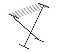 Rörets Stendibiancheria da Balcone Compact Black - Modello Salvaspazio Allungabile con Piedini Antiscivolo, Gancio Appendiabiti e 5,5 m di Superficie - 90 x 32 x 83 cm