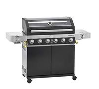 RÖSLE barbecue a gas, stazione BBQ VIDERO G6-S, 30 mbar, con 6 bruciatori in acciaio inox, primezone e bruciatore laterale, tavolini laterali richiudibili, VARIO+, acciaio verniciato a polvere