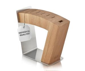 RÖSLE Ceppo per coltelli MoveX, design raffinato in acciaio inox e legno di olmo, lame a vista, due posizioni, stabile, senza coltelli