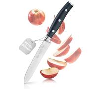 RÖSLE Coltello universale con lama seghettata della linea Tradition, di alta qualità, per tagliare frutta e verdura, in acciaio speciale per lame e resina acetalica nera, protezione per dita