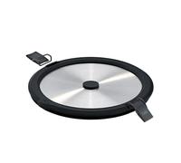 RÖSLE Coperchio in acciaio inox FLEXX 2GO 1,4 L rotondo con clip per contenitore del pranzo, bordo in silicone, antiaroma, valvola in silicone, colore: argento/nero