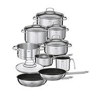 RÖSLE ELEGANCE Set da 10 pezzi con 6 pentole, 1 inserto per la cottura a vapore, 2 padelle, acciaio inox 18/10, adatta alla lavastoviglie e ai piani cottura a induzione