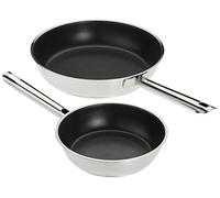 Rösle Elegance Set di 2 Padelle, Universali, con Rivestimento Antiaderente Proplex, 20 e 28 cm, Acciaio Inox 18/10, Adatto Al Piano Cottura a Induzione e Alla Lavastoviglie
