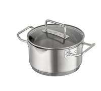 RÖSLE EXPERTISO - Pentola universale di alta qualità in acciaio inox 18/10, 16 cm, coperchio in vetro, scala interna, adatta a induzione, lavabile in lavastoviglie, colore: Argento