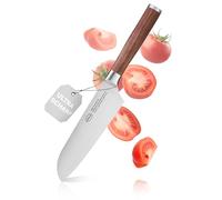 RÖSLE Masterclass Coltello Santoku di alta qualità, per tagliare finemente ogni tipo di carne, pesce e verdura, realizzato a Solingen, in acciaio da coltelli e in legno di noce