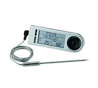 RÖSLE Misuratore di temperatura al cuore del barbecue, termometro per determinare la temperatura ideale al cuore della carne sul barbecue o nel forno con supporto magnetico, colore argento/nero