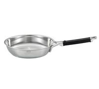 RÖSLE Padella SILENCE PRO, padella in acciaio inox di alta qualità per scottare perfettamente bistecche e altro, Ø 24 cm, argento, acciaio inox 18/10