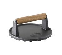 RÖSLE Peso per barbecue, pregiato peso per una cottura rapida di hamburger o bistecche, ghisa, manico in legno, 17.5 cm