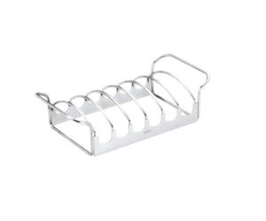 RÖSLE Piccola Griglia per Arrosti e Costine, Accessorio per la Preparazione di Costine e Arrosti Sul Barbecue a Gas e a Carbone, Acciaio Inox 18/10, Compatibile con Forno e Lavastoviglie