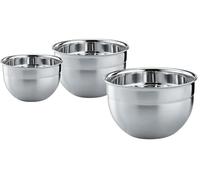 RÖSLE Set di 3 ciotole, eleganti e di qualità in acciaio inossidabile per la preparazione e la conservazione degli alimenti, acciaio inossidabile 18/10, lavabili in lavastoviglie
