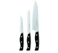 RÖSLE Set di coltelli PURA 3 pezzi, coltello da cuoco di alta qualità, coltello multiuso, spelucchino con lama affilata in acciaio speciale, impugnatura rivettata