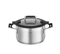 RÖSLE SILENCE PRO Pentola universale di ottima qualità in acciaio inossidabile 18/10, 20 cm, coperchio in vetro, scala graduata interna, per cottura a induzione, lavabile in lavastoviglie