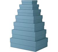 Rössler 13411453150 Scatole regalo Boxline con coperchio, 7 pezzi, colore: denim, scatole rettangolari di cartone